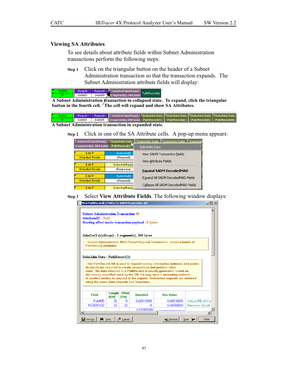 Viewing sa attributes | Teledyne LeCroy IBTracer 4X - Users Manual Ver.2.20 User Manual | Page 105 / 142