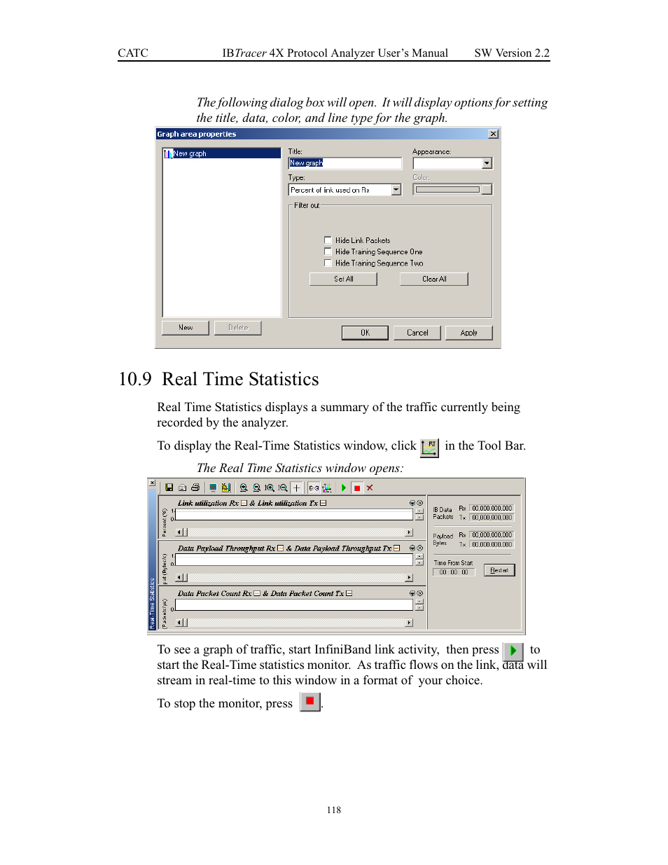 9 real time statistics, Real time statistics | Teledyne LeCroy IBTracer 4X - Users Manual Ver.2.20 User Manual | Page 126 / 142