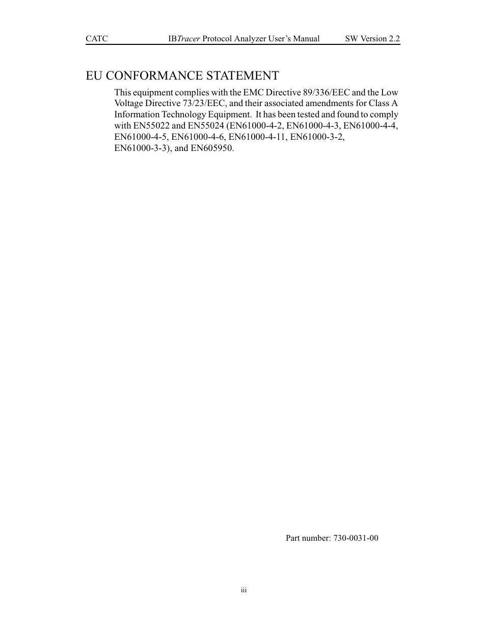 Eu conformance statement | Teledyne LeCroy IBTracer 4X - Users Manual Ver.2.20 User Manual | Page 3 / 142
