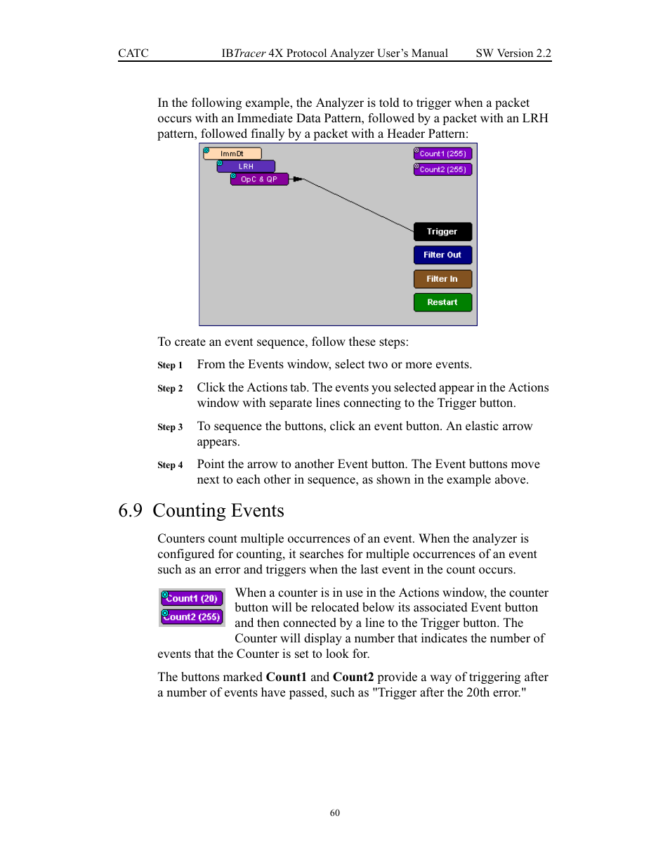 9 counting events, Counting events | Teledyne LeCroy IBTracer 4X - Users Manual Ver.2.20 User Manual | Page 68 / 142