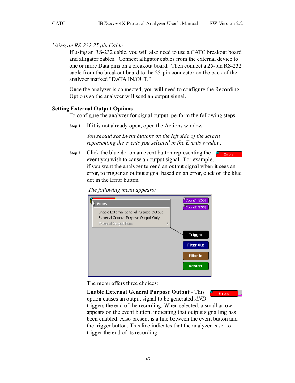Setting external output options | Teledyne LeCroy IBTracer 4X - Users Manual Ver.2.20 User Manual | Page 71 / 142
