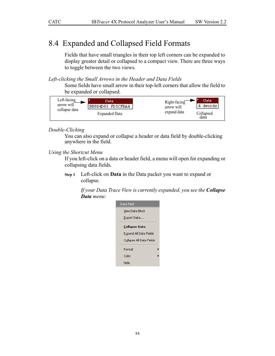 4 expanded and collapsed field formats, Expanded and collapsed field formats | Teledyne LeCroy IBTracer 4X - Users Manual Ver.2.20 User Manual | Page 92 / 142