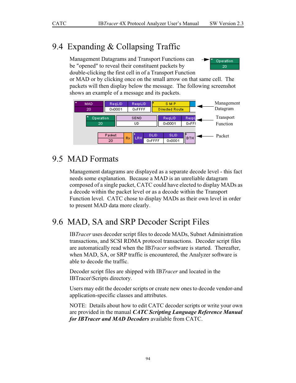 4 expanding & collapsing traffic, 5 mad formats, 6 mad, sa and srp decoder script files | Teledyne LeCroy IBTracer 4X - Users Manual Ver.2.30 User Manual | Page 102 / 146
