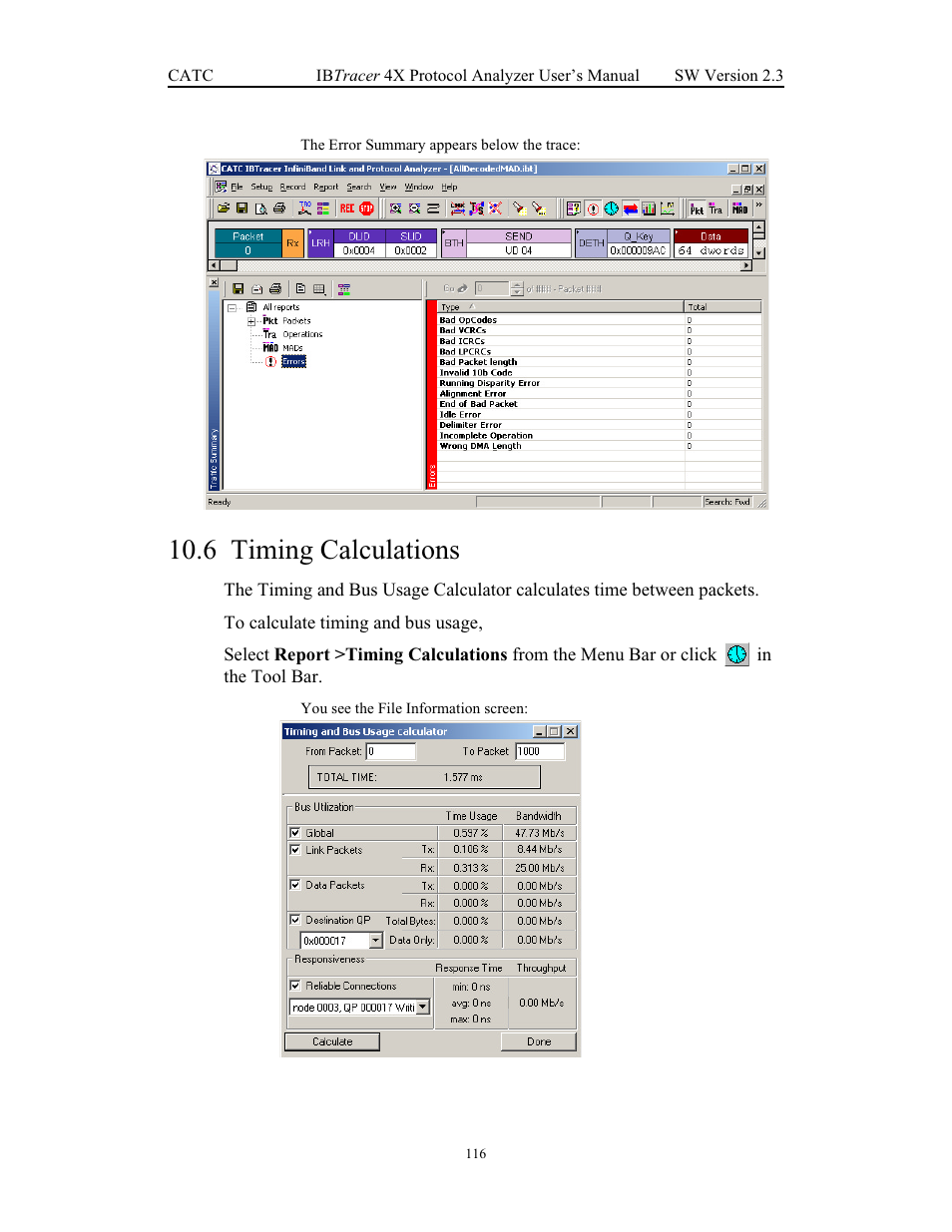 6 timing calculations, Timing calculations | Teledyne LeCroy IBTracer 4X - Users Manual Ver.2.30 User Manual | Page 124 / 146
