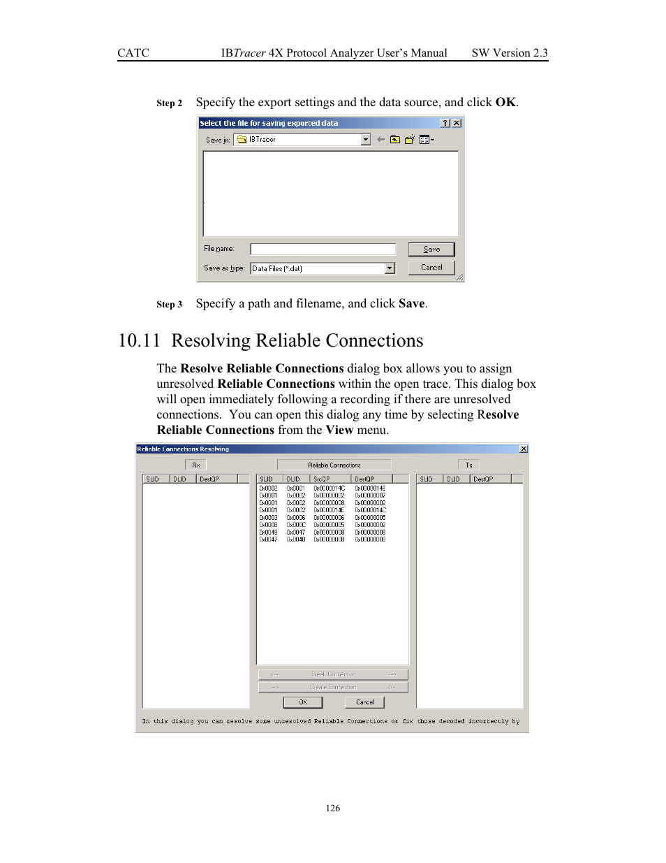 11 resolving reliable connections, Resolving reliable connections | Teledyne LeCroy IBTracer 4X - Users Manual Ver.2.30 User Manual | Page 134 / 146