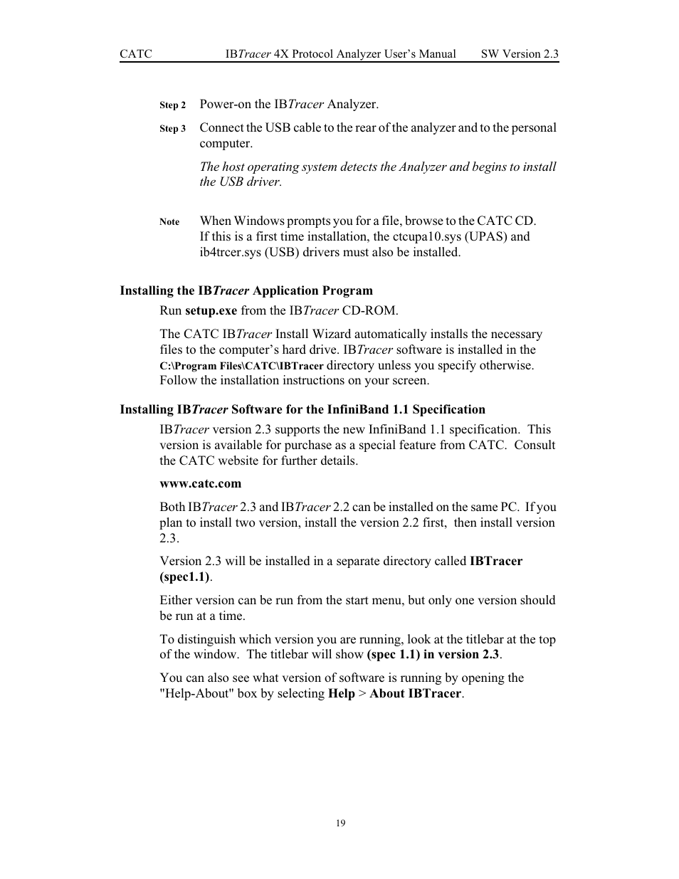 Installing the ibtracer application program, Installing the ib | Teledyne LeCroy IBTracer 4X - Users Manual Ver.2.30 User Manual | Page 27 / 146