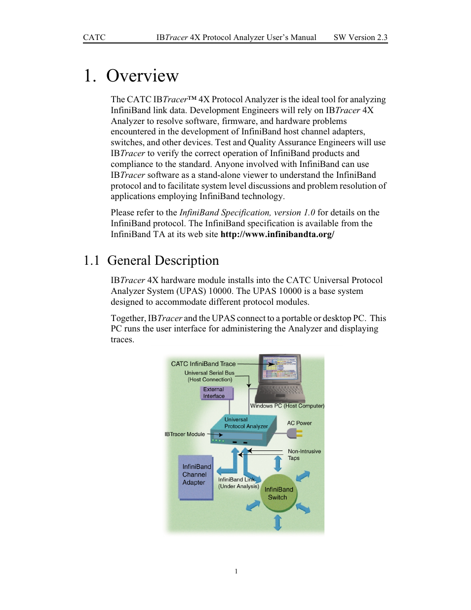 Overview, 1 general description, Chapter 1 overview | General description | Teledyne LeCroy IBTracer 4X - Users Manual Ver.2.30 User Manual | Page 9 / 146