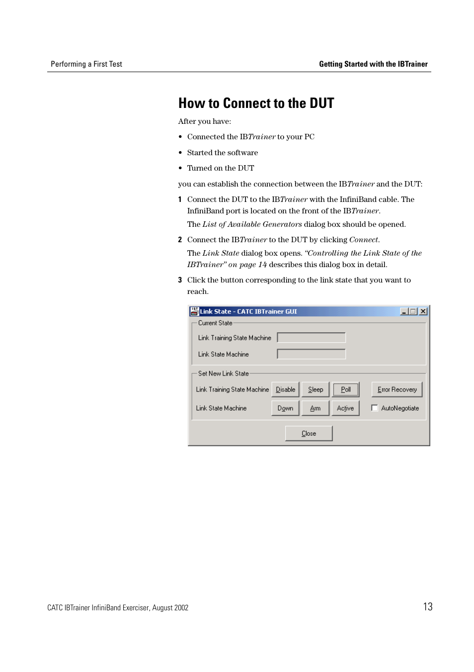 How to connect to the dut | Teledyne LeCroy IBTrainer - IBTrainer Users Manual User Manual | Page 13 / 102