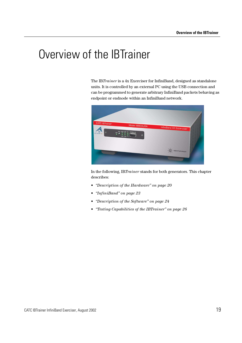 Overview of the ibtrainer | Teledyne LeCroy IBTrainer - IBTrainer Users Manual User Manual | Page 19 / 102