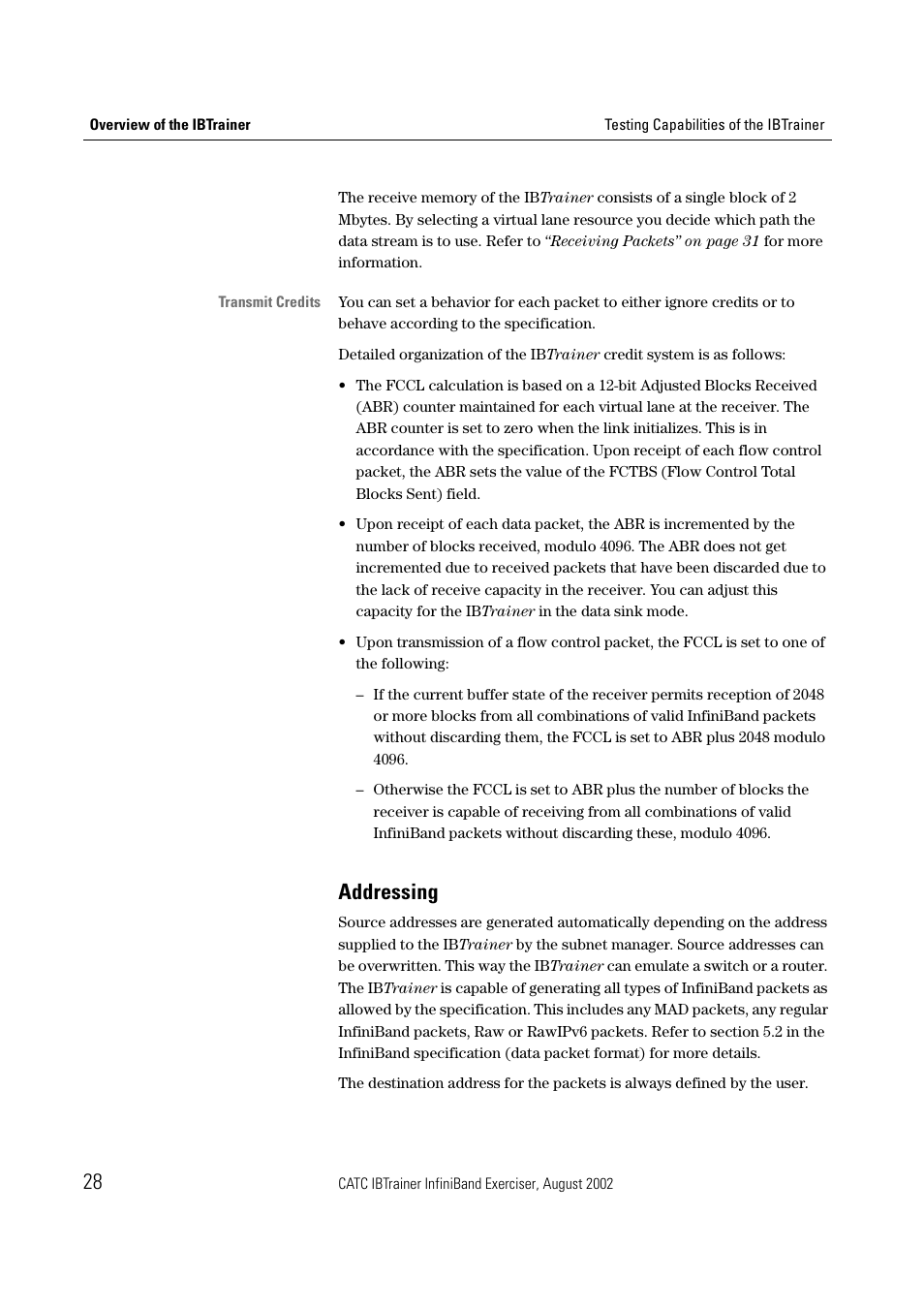 Addressing | Teledyne LeCroy IBTrainer - IBTrainer Users Manual User Manual | Page 28 / 102