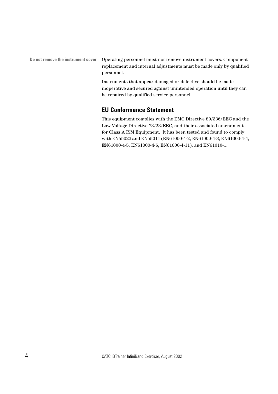 Eu conformance statement | Teledyne LeCroy IBTrainer - IBTrainer Users Manual User Manual | Page 4 / 102