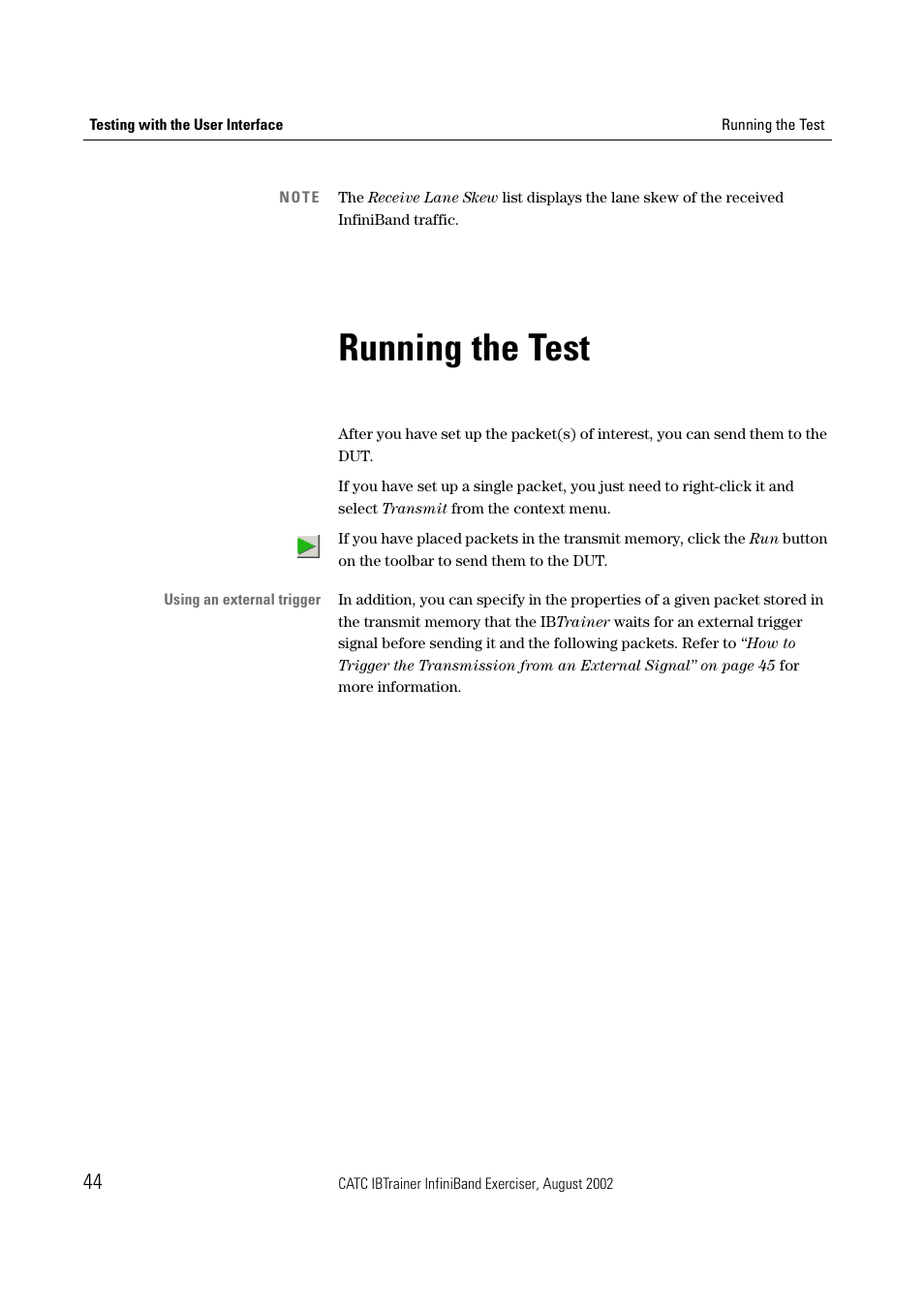 Running the test | Teledyne LeCroy IBTrainer - IBTrainer Users Manual User Manual | Page 44 / 102