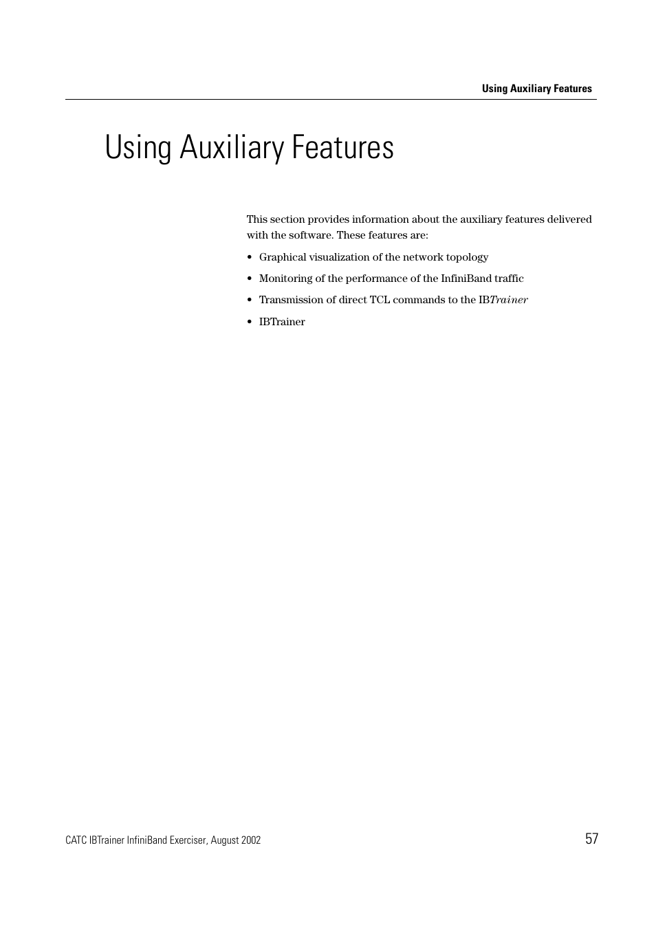 Using auxiliary features | Teledyne LeCroy IBTrainer - IBTrainer Users Manual User Manual | Page 57 / 102