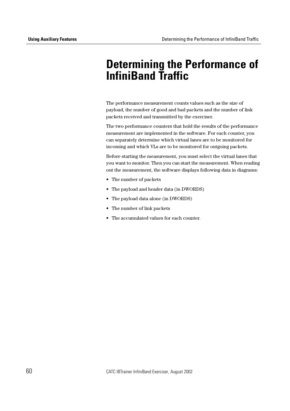 Determining the performance of infiniband traffic | Teledyne LeCroy IBTrainer - IBTrainer Users Manual User Manual | Page 60 / 102