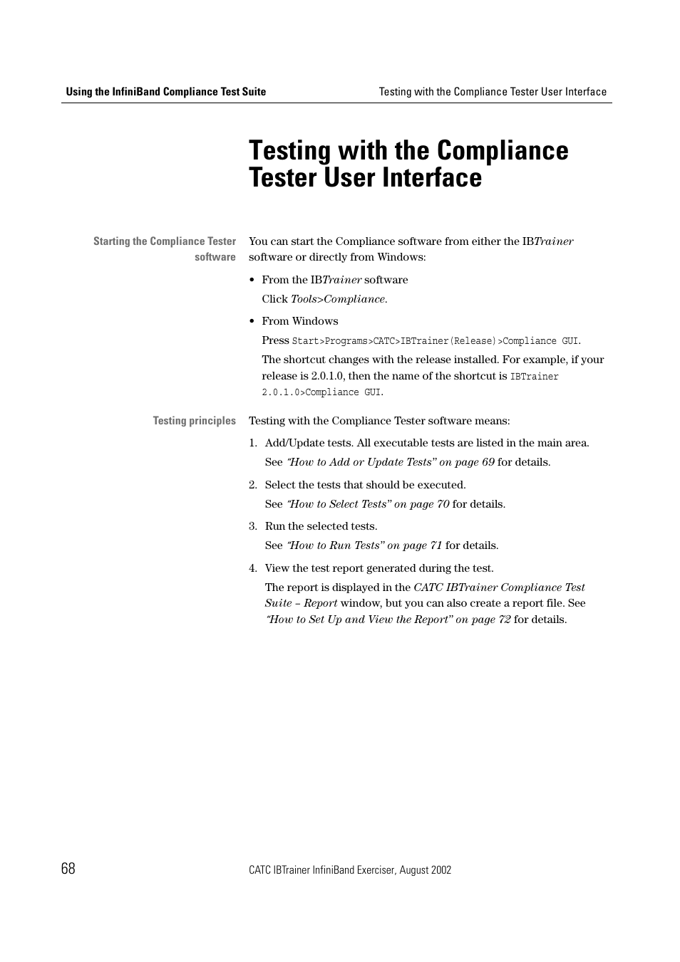 Testing with the compliance tester user interface | Teledyne LeCroy IBTrainer - IBTrainer Users Manual User Manual | Page 68 / 102