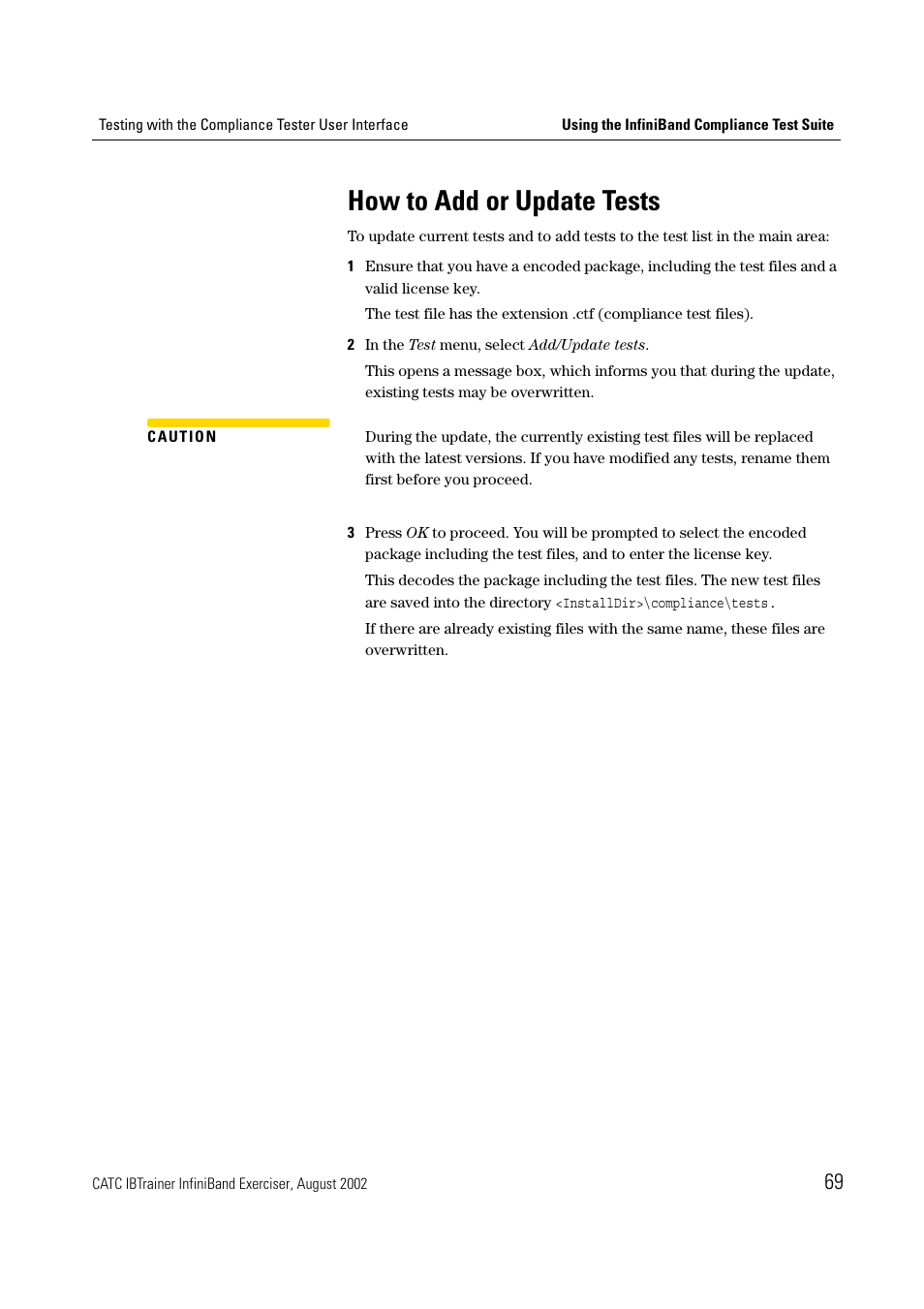 How to add or update tests | Teledyne LeCroy IBTrainer - IBTrainer Users Manual User Manual | Page 69 / 102