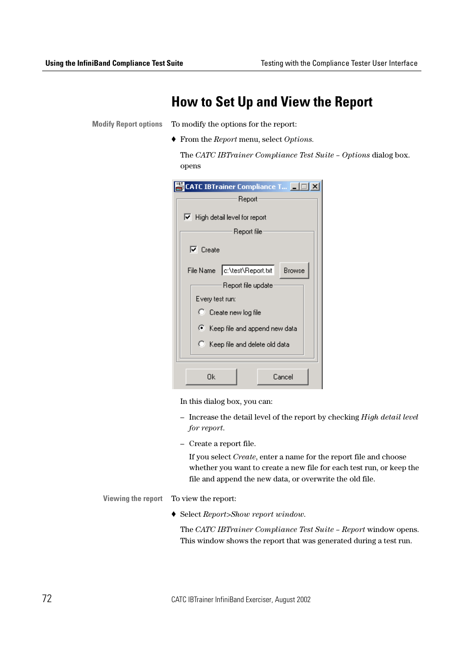 How to set up and view the report | Teledyne LeCroy IBTrainer - IBTrainer Users Manual User Manual | Page 72 / 102