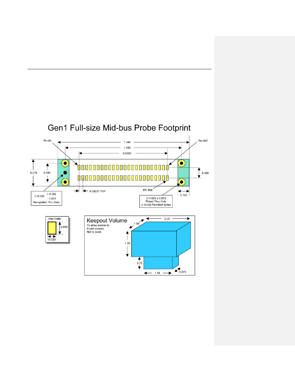 3 mechanical design, 1 probe footprints, Echanical | Esign, Probe footprints | Teledyne LeCroy PCI Express 2.0 Mid-Bus Probe Ver.2.40 User Manual | Page 8 / 31