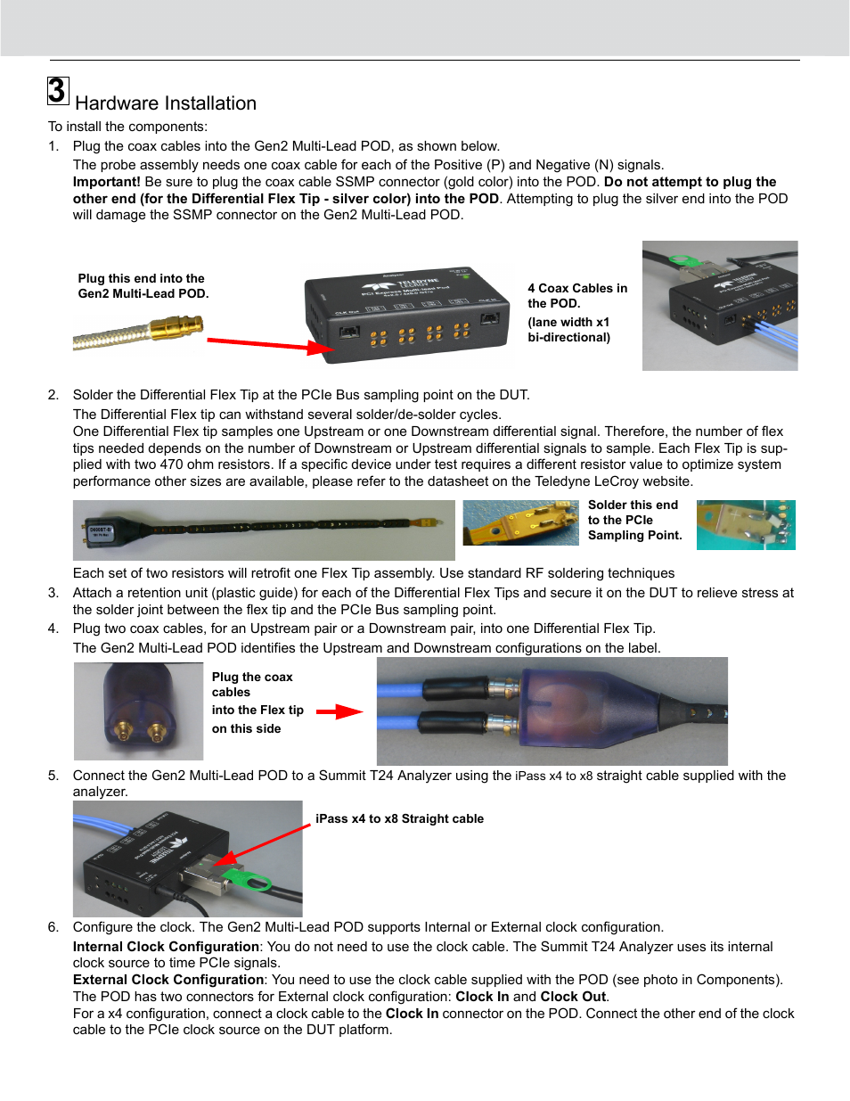 Hardware installation | Teledyne LeCroy PCI Express 2.0 Multi-Lead Probe for Summit T24 User Manual | Page 2 / 4