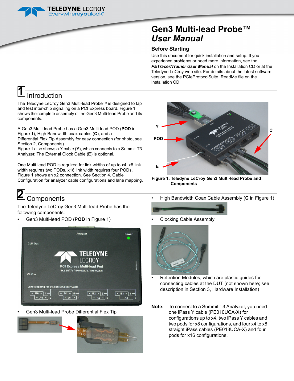 Teledyne LeCroy PCI Express 3.0 Multi-Lead Probe PCIe User Manual | 6 pages