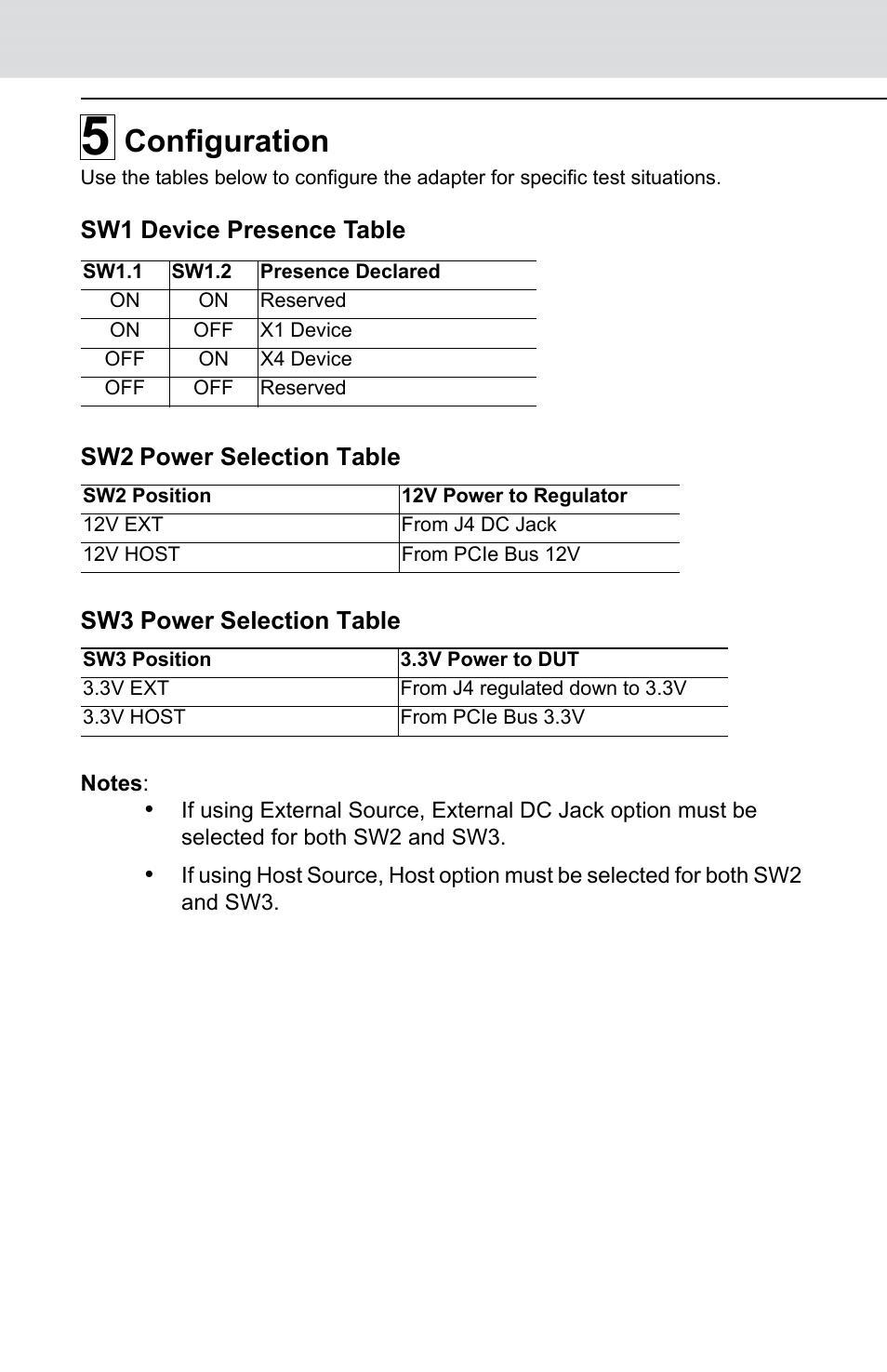 Configuration | Teledyne LeCroy PCIe Gen3 M.2 Socket3 Adapter Quick Start User Manual | Page 6 / 8