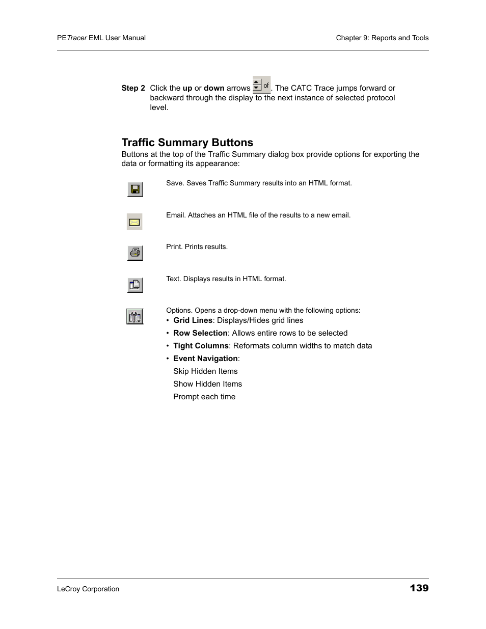 Traffic summary buttons | Teledyne LeCroy PETracer EML Analyzer and Exerciser User Manual User Manual | Page 147 / 258