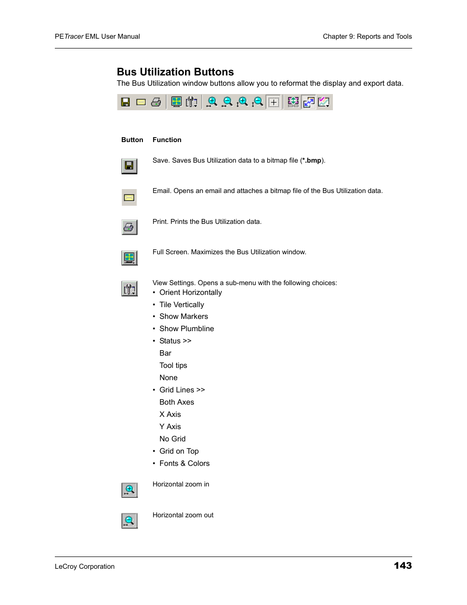 Bus utilization buttons | Teledyne LeCroy PETracer EML Analyzer and Exerciser User Manual User Manual | Page 151 / 258