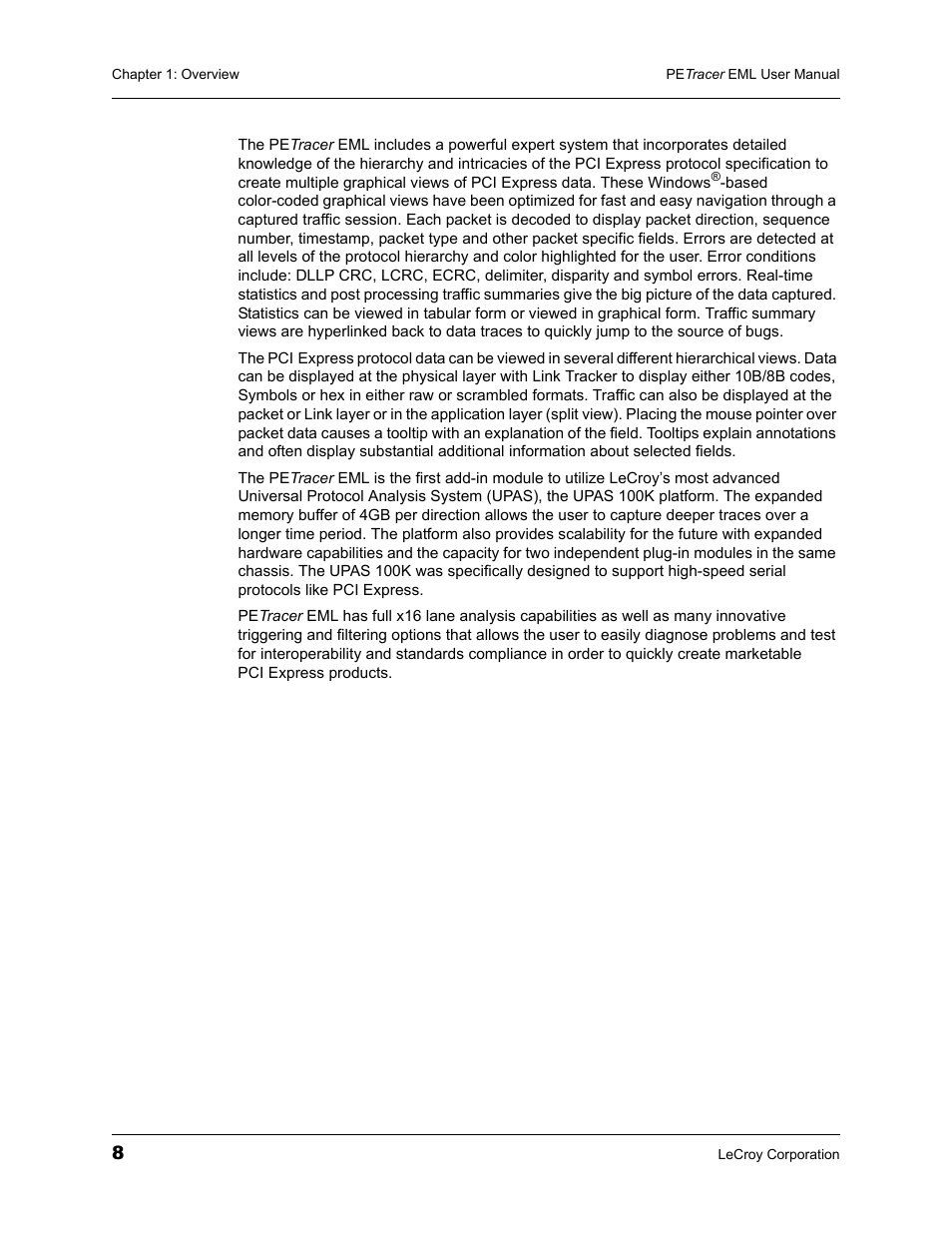 Teledyne LeCroy PETracer EML Analyzer and Exerciser User Manual User Manual | Page 16 / 258