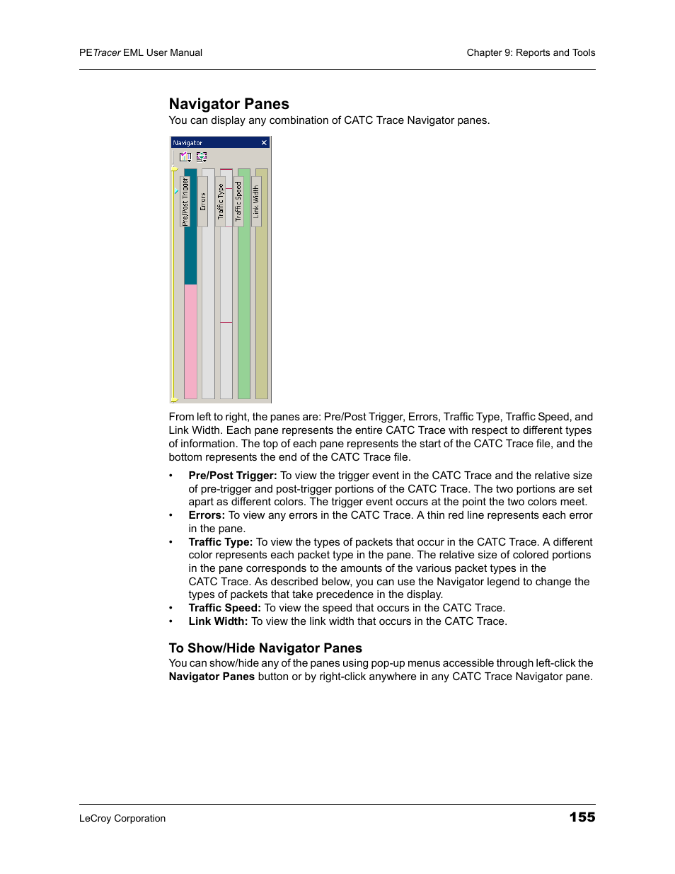 Navigator panes | Teledyne LeCroy PETracer EML Analyzer and Exerciser User Manual User Manual | Page 163 / 258