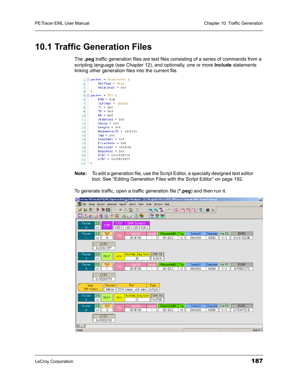 1 traffic generation files | Teledyne LeCroy PETracer EML Analyzer and Exerciser User Manual User Manual | Page 195 / 258