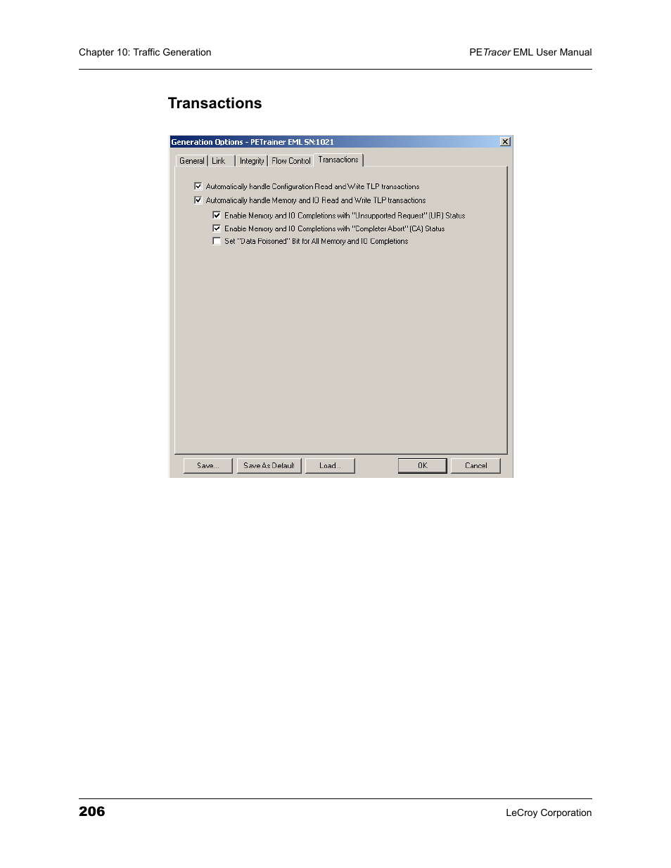 Transactions | Teledyne LeCroy PETracer EML Analyzer and Exerciser User Manual User Manual | Page 214 / 258