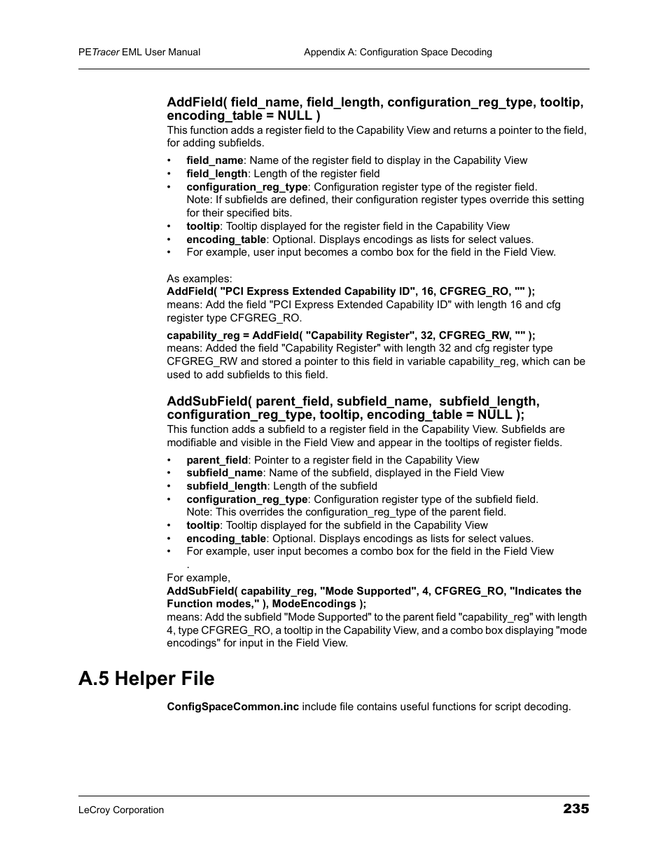 A.5 helper file | Teledyne LeCroy PETracer EML Analyzer and Exerciser User Manual User Manual | Page 243 / 258