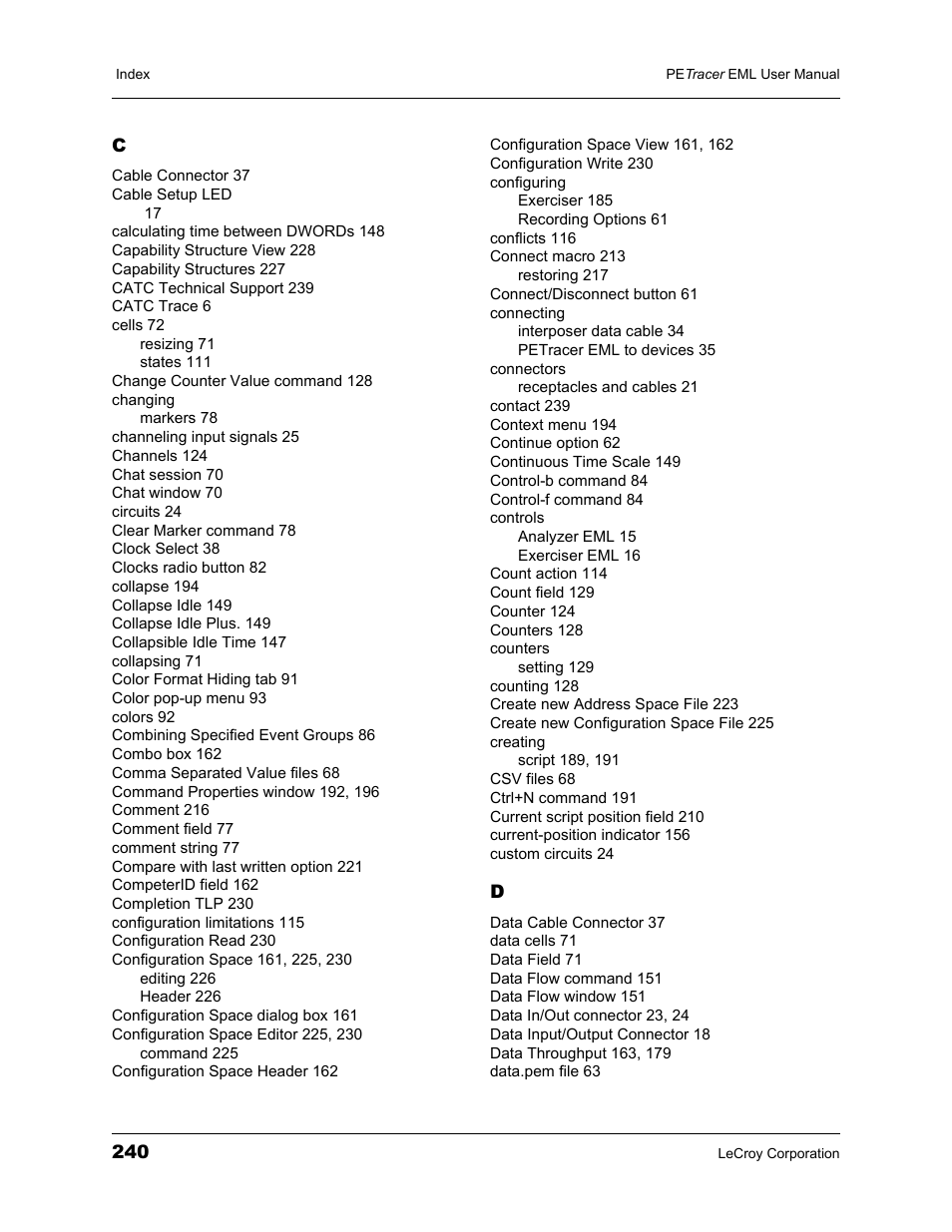 Teledyne LeCroy PETracer EML Analyzer and Exerciser User Manual User Manual | Page 248 / 258