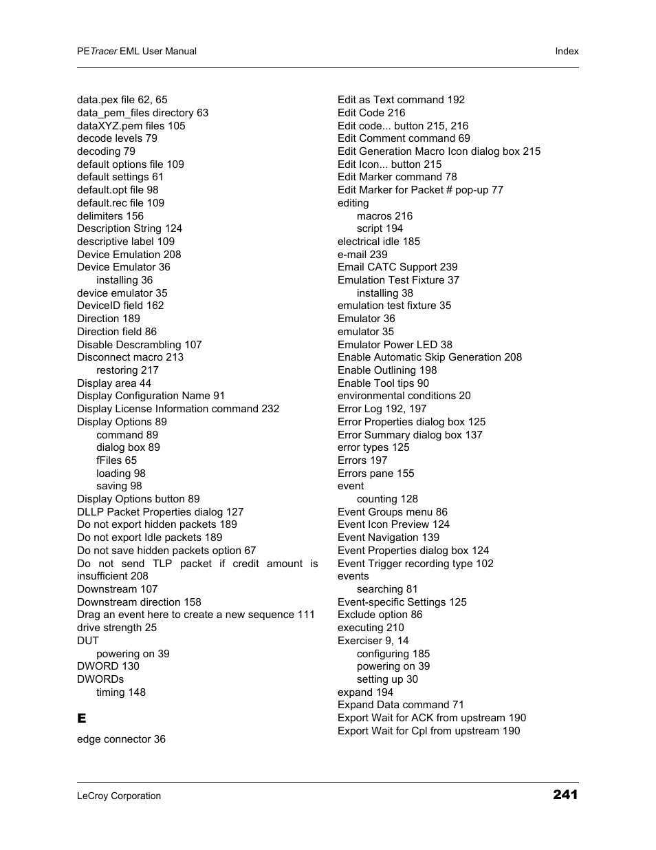 Teledyne LeCroy PETracer EML Analyzer and Exerciser User Manual User Manual | Page 249 / 258