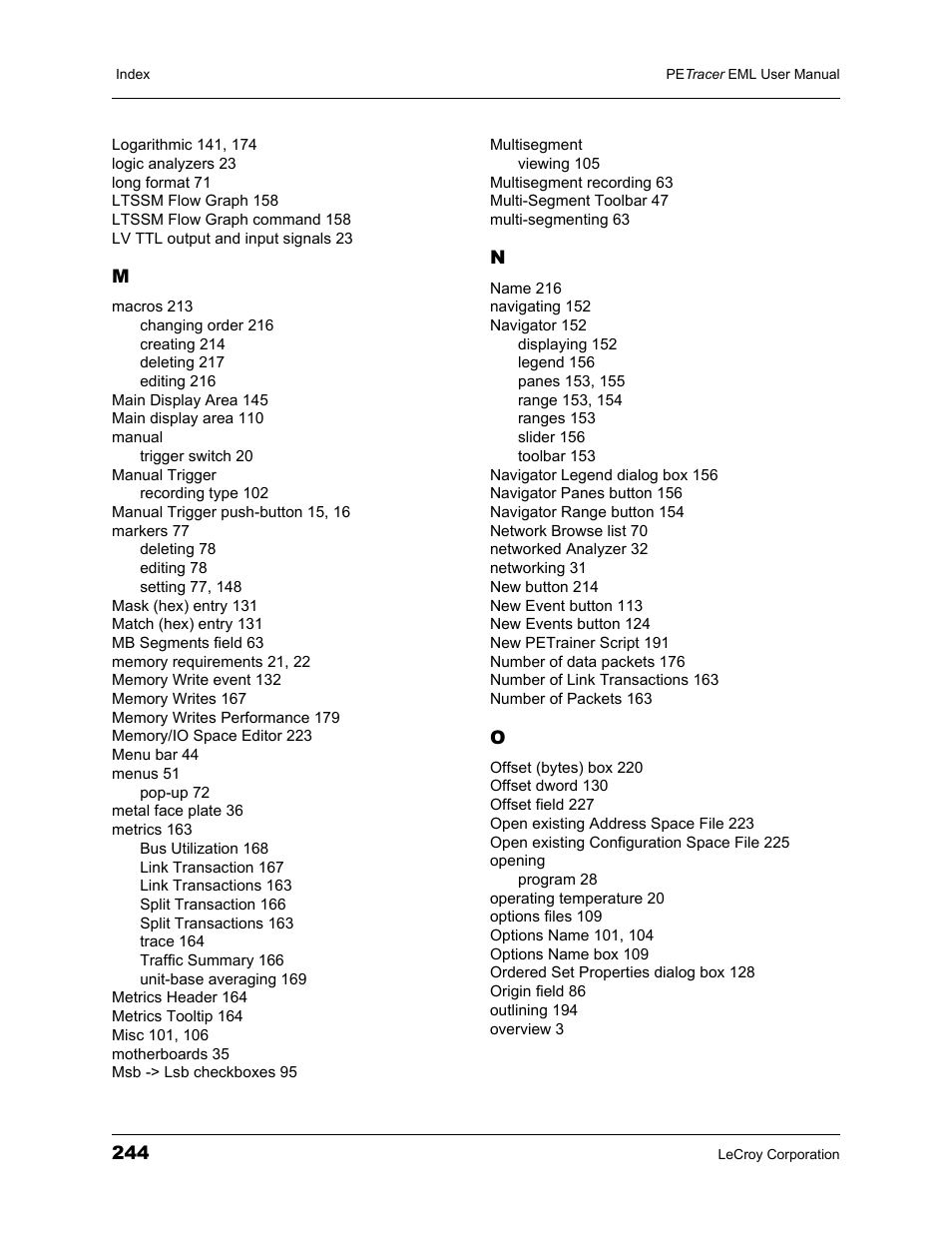 Teledyne LeCroy PETracer EML Analyzer and Exerciser User Manual User Manual | Page 252 / 258