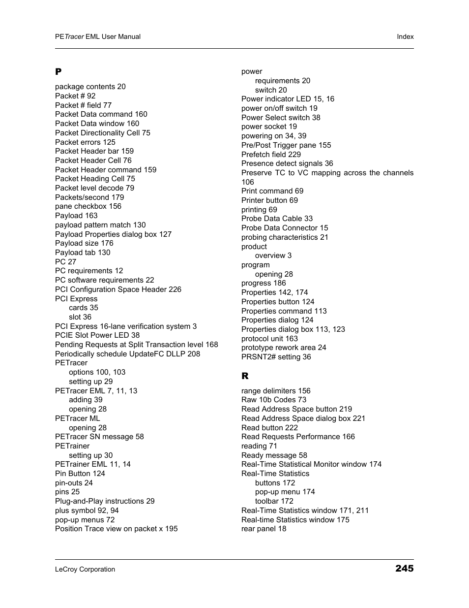 Teledyne LeCroy PETracer EML Analyzer and Exerciser User Manual User Manual | Page 253 / 258