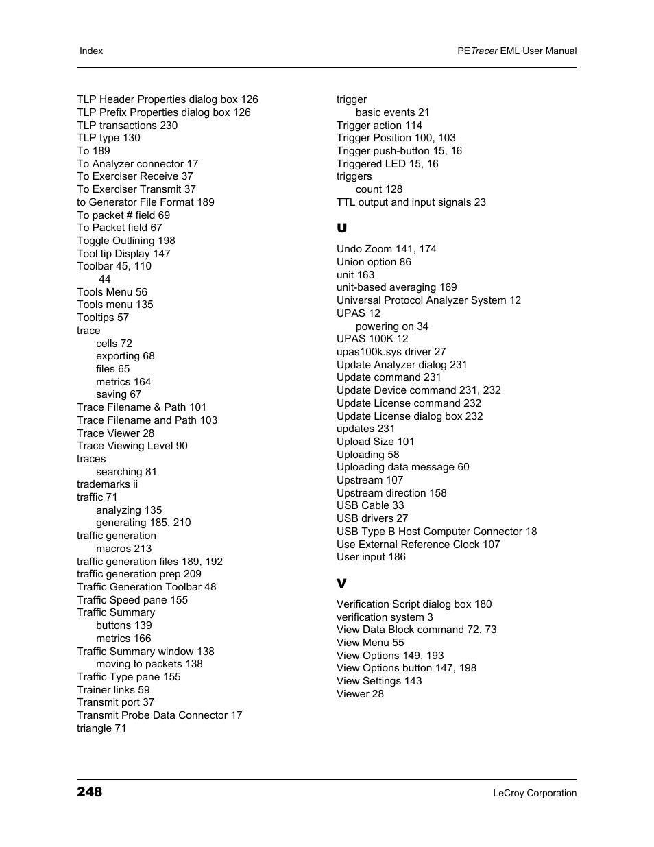Teledyne LeCroy PETracer EML Analyzer and Exerciser User Manual User Manual | Page 256 / 258
