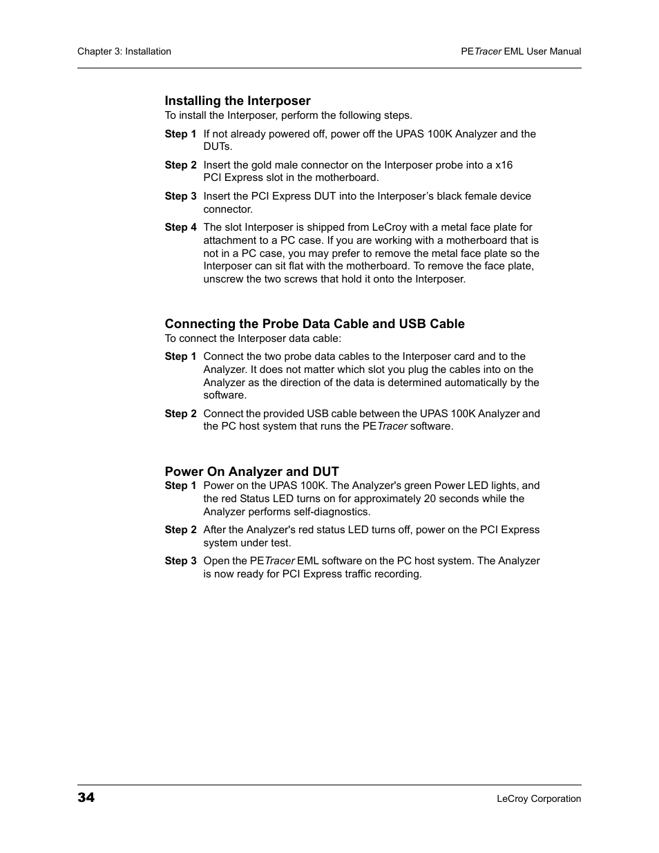 Teledyne LeCroy PETracer EML Analyzer and Exerciser User Manual User Manual | Page 42 / 258