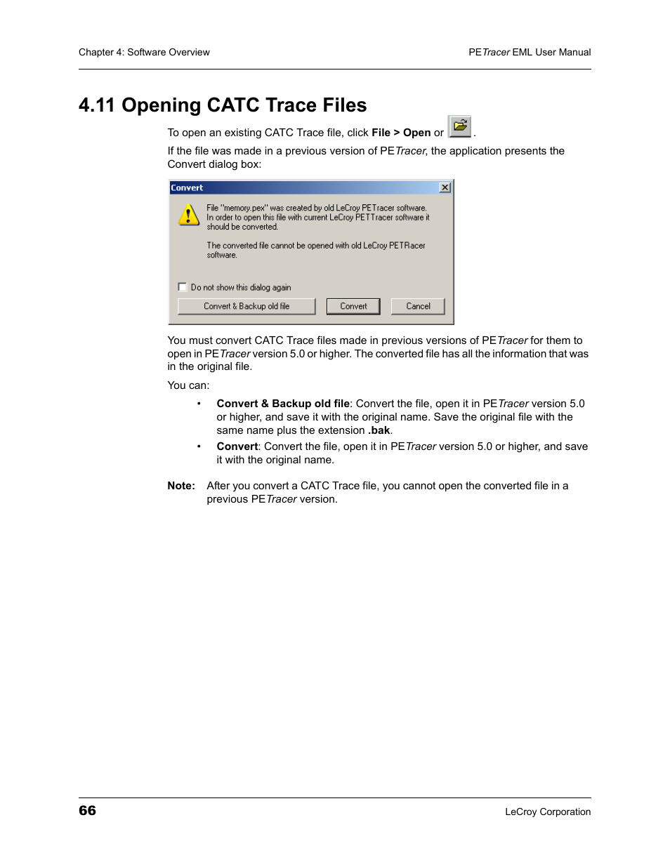 11 opening catc trace files | Teledyne LeCroy PETracer EML Analyzer and Exerciser User Manual User Manual | Page 74 / 258