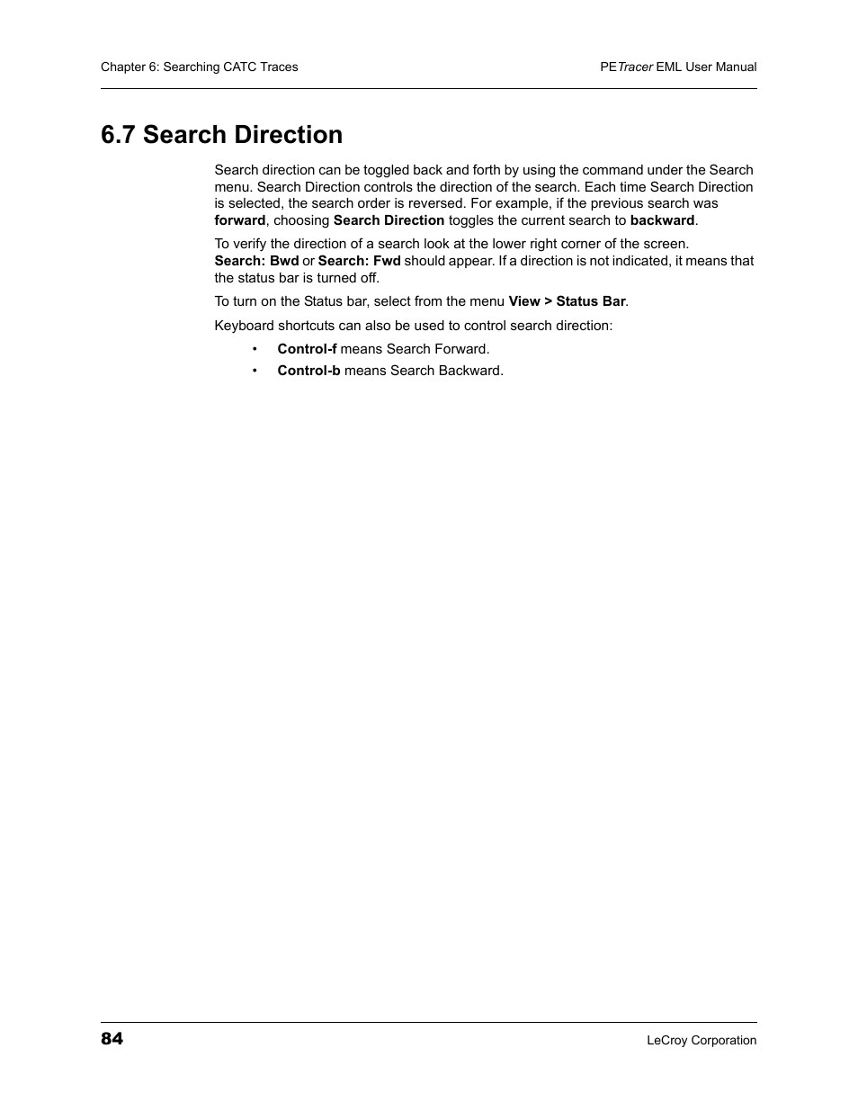 7 search direction | Teledyne LeCroy PETracer EML Analyzer and Exerciser User Manual User Manual | Page 92 / 258