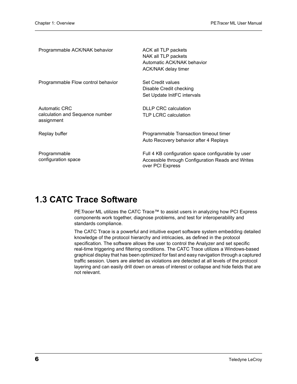 3 catc trace software | Teledyne LeCroy PETracer ML Analyzer and Exerciser User Manual User Manual | Page 14 / 274
