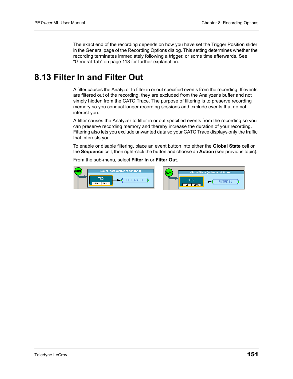 13 filter in and filter out | Teledyne LeCroy PETracer ML Analyzer and Exerciser User Manual User Manual | Page 159 / 274