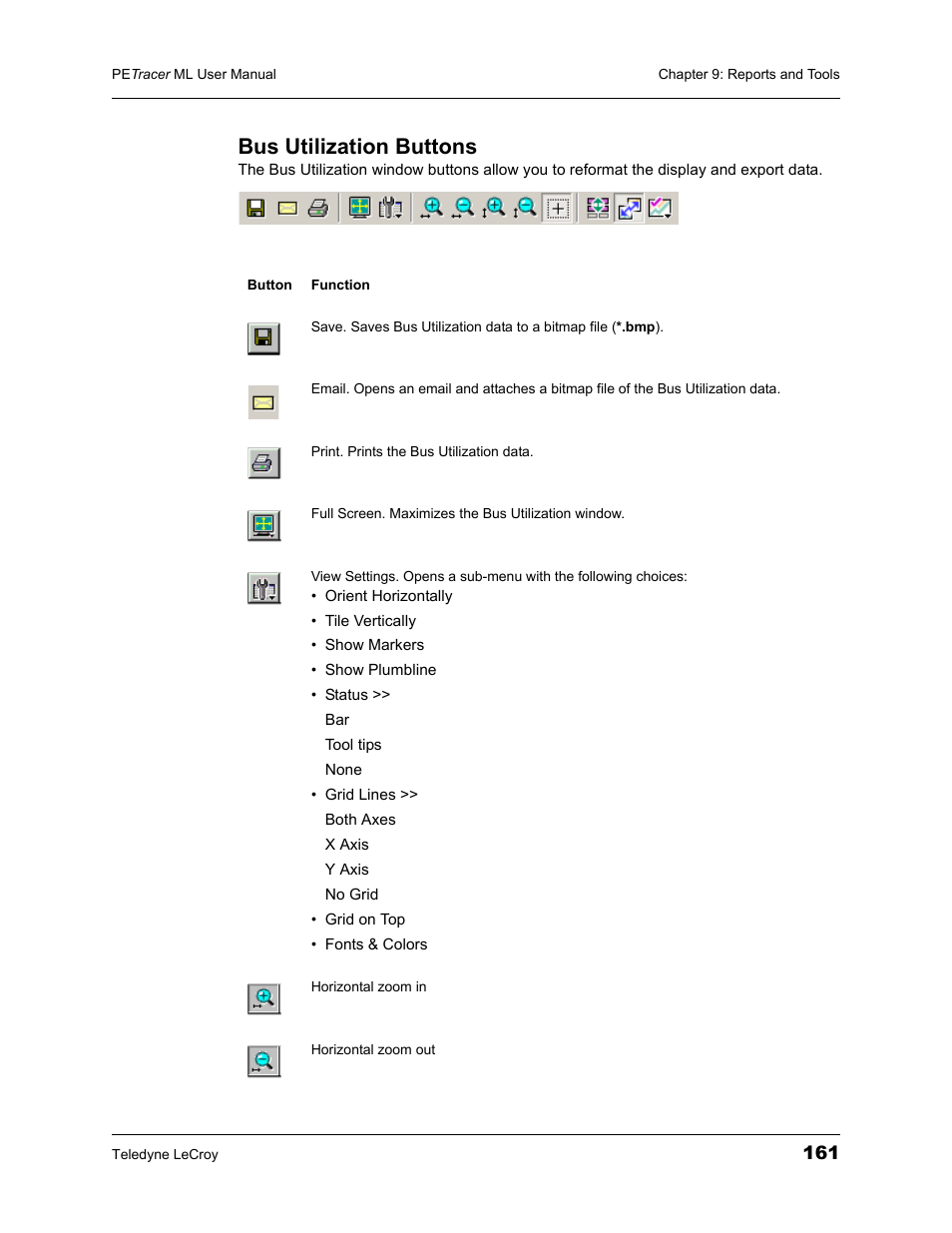 Bus utilization buttons | Teledyne LeCroy PETracer ML Analyzer and Exerciser User Manual User Manual | Page 169 / 274