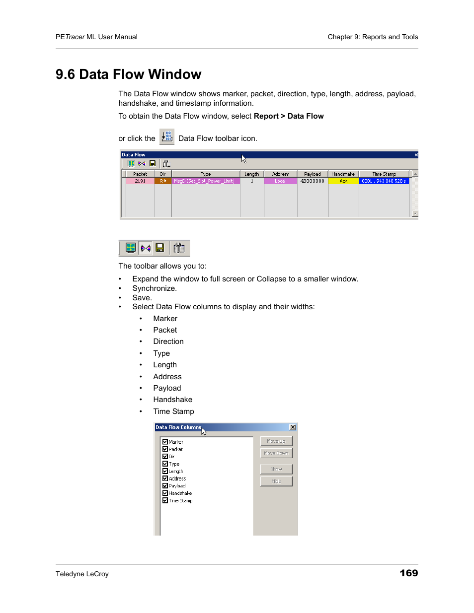 6 data flow window | Teledyne LeCroy PETracer ML Analyzer and Exerciser User Manual User Manual | Page 177 / 274