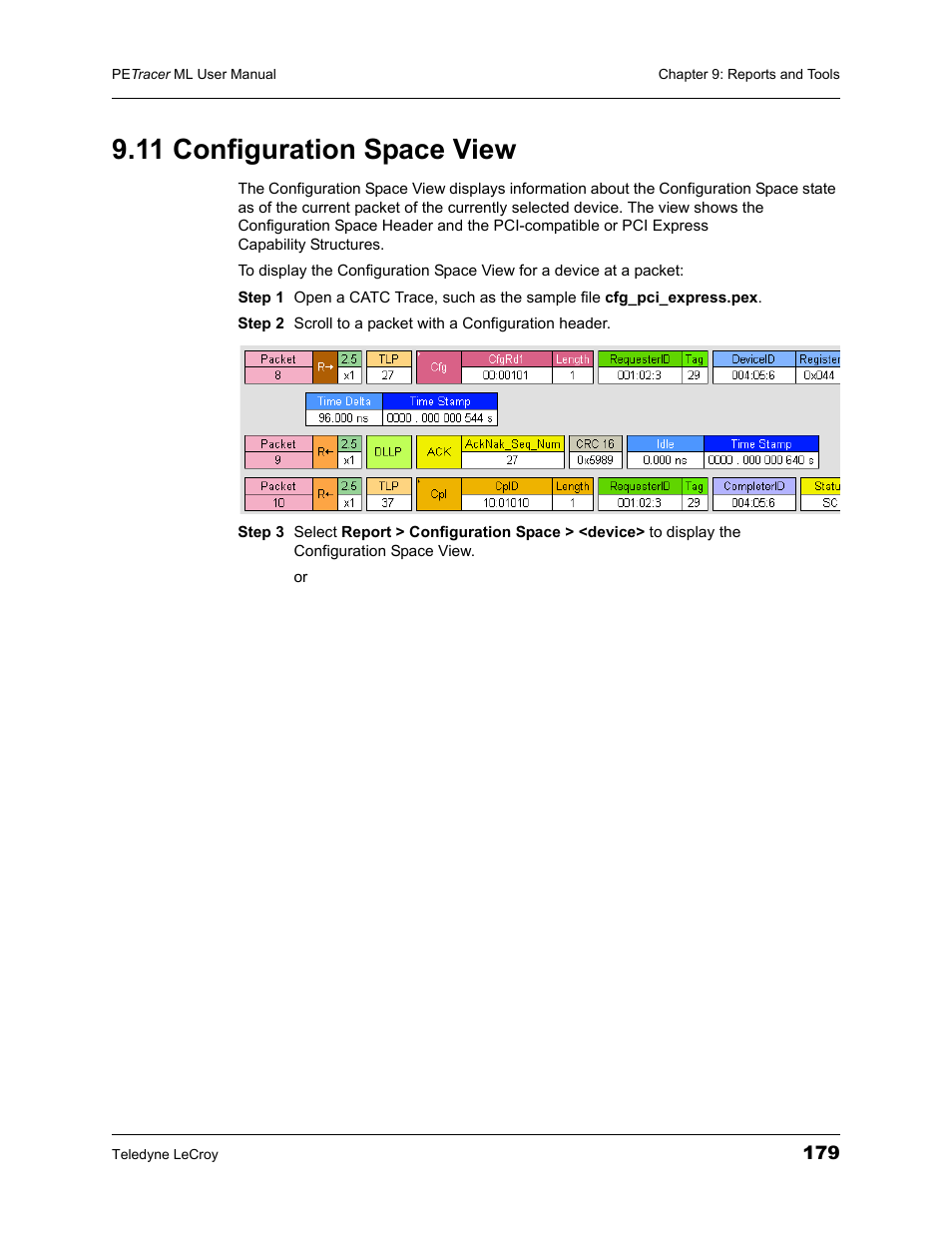 11 configuration space view | Teledyne LeCroy PETracer ML Analyzer and Exerciser User Manual User Manual | Page 187 / 274