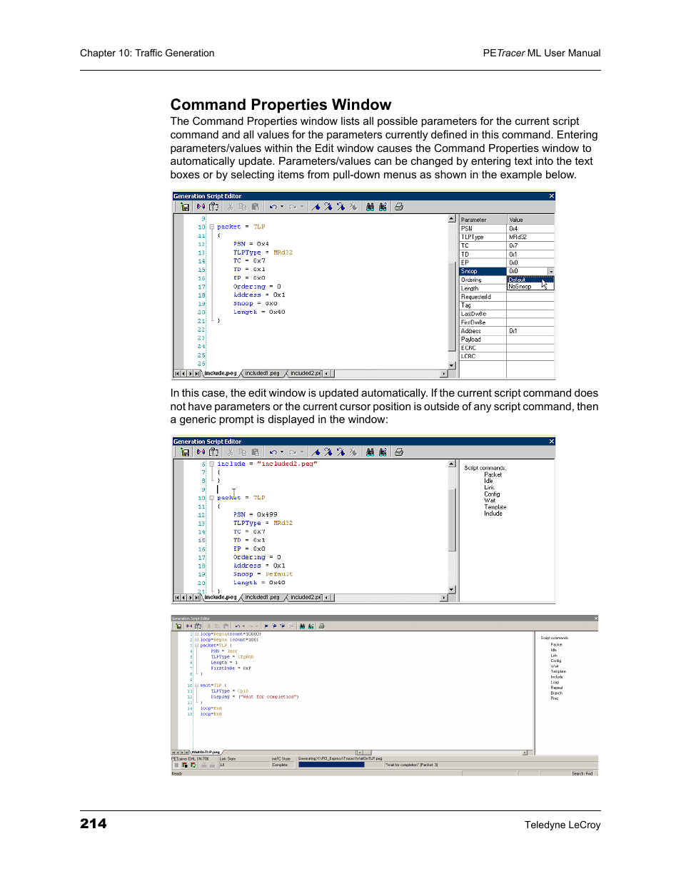 Command properties window | Teledyne LeCroy PETracer ML Analyzer and Exerciser User Manual User Manual | Page 222 / 274