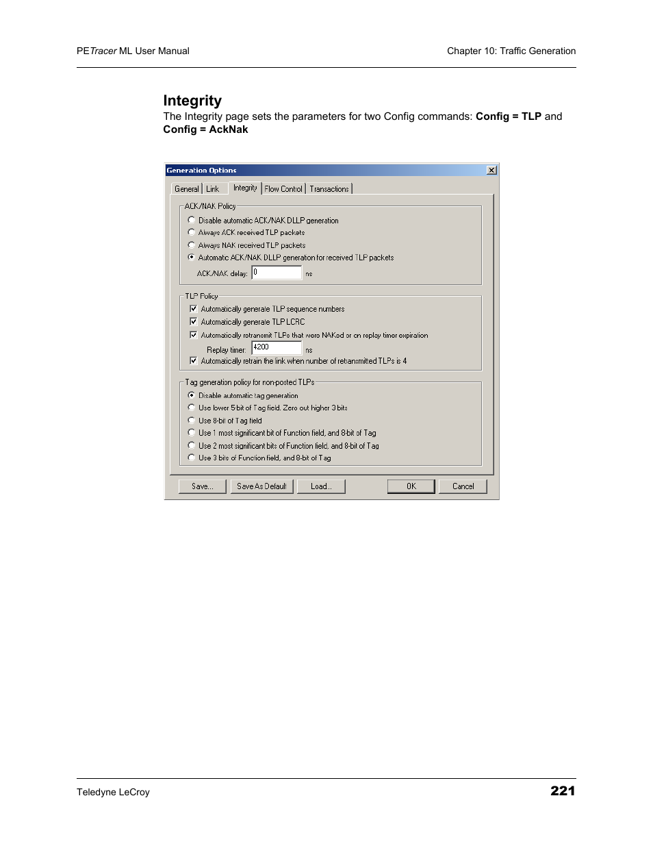 Integrity | Teledyne LeCroy PETracer ML Analyzer and Exerciser User Manual User Manual | Page 229 / 274