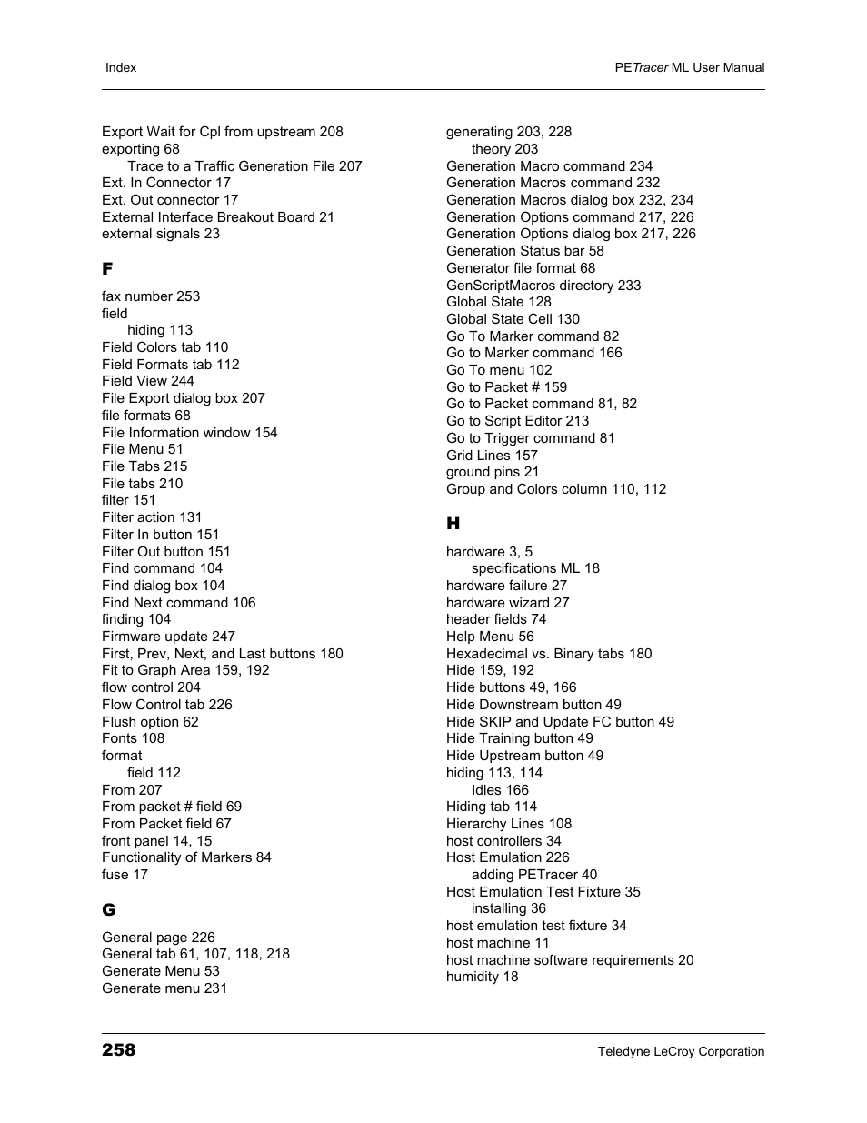 Teledyne LeCroy PETracer ML Analyzer and Exerciser User Manual User Manual | Page 266 / 274
