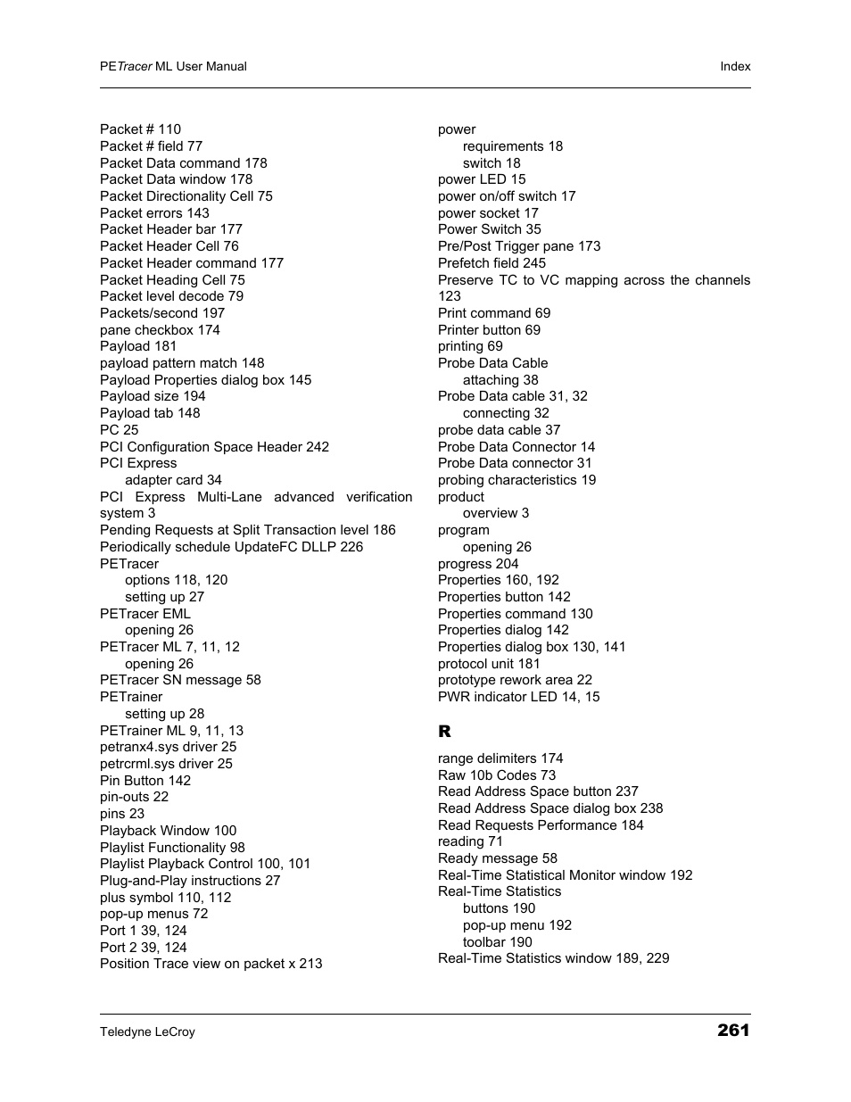 Teledyne LeCroy PETracer ML Analyzer and Exerciser User Manual User Manual | Page 269 / 274