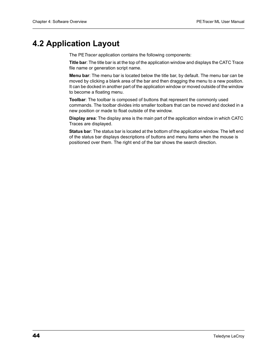 2 application layout | Teledyne LeCroy PETracer ML Analyzer and Exerciser User Manual User Manual | Page 52 / 274